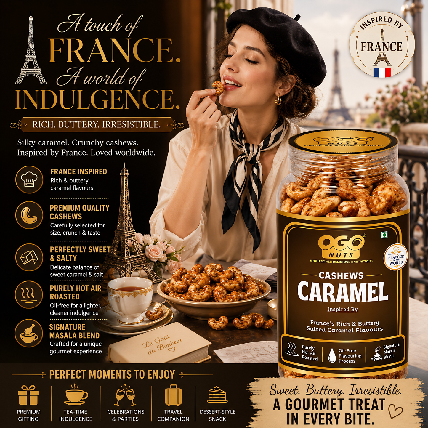 French Caramel Cashews | Flavour of the World Collection 200g