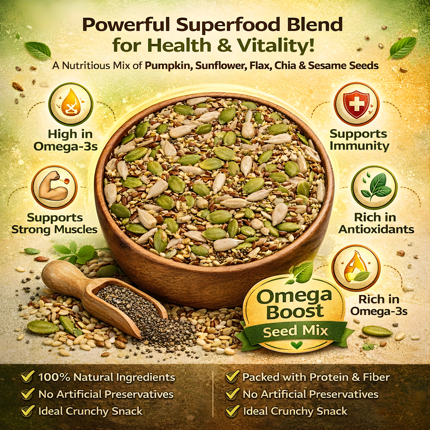 Omega Boost - Seed Mix 200g (PACK OF 2 X 100g)