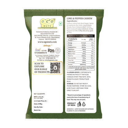Lime & Pepper Cashews 30g (PACK OF 6)