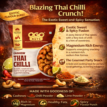 Thai Chilli Sweet Cashews 30g (PACK OF 6)