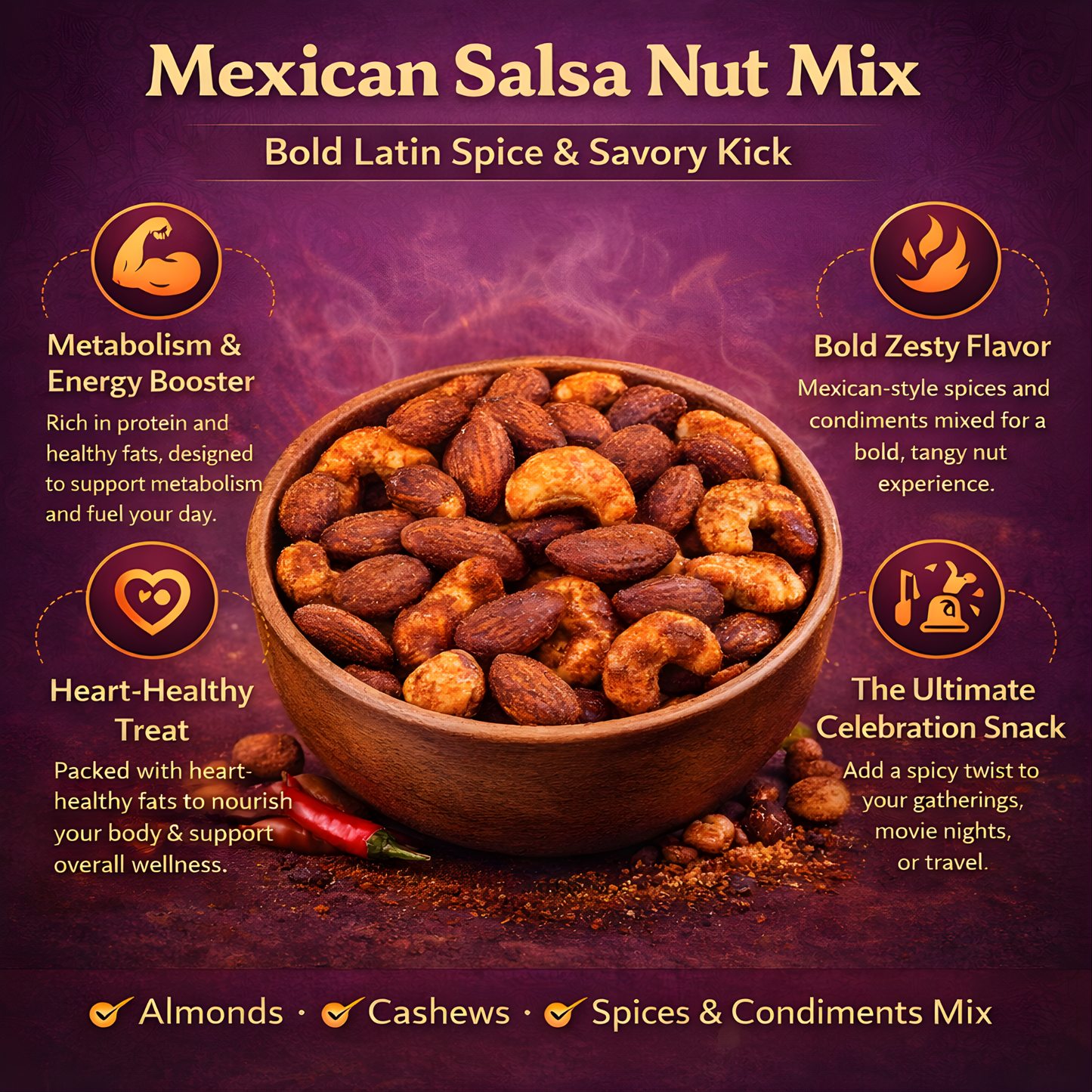 Mexican Salsa Nut Mix 30g (PACK OF 6)