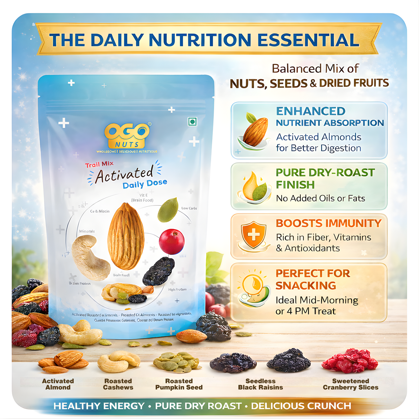 Activated Trail Mix - Daily Dose 200g (PACK OF 2 X 100g)