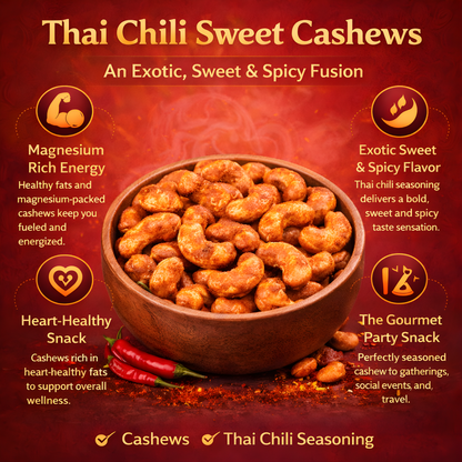 Thai Chilli Sweet Cashews 30g (PACK OF 6)