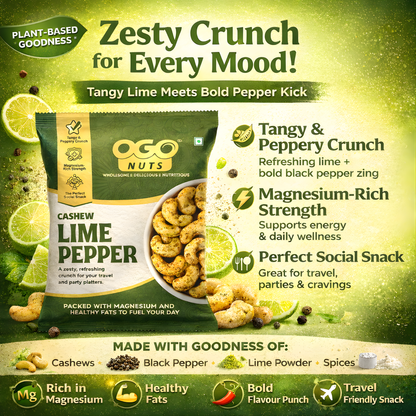 Lime & Pepper Cashews 30g (PACK OF 6)