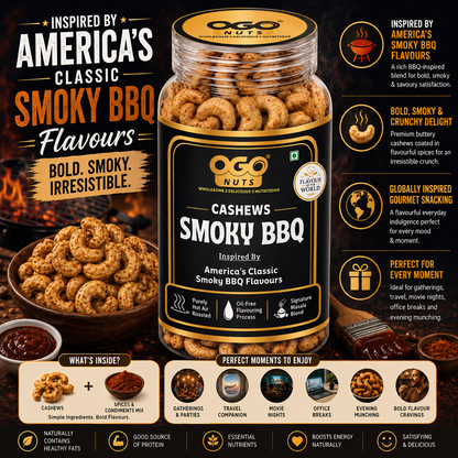 American Smoky BBQ Cashews | Flavour of the World Collection 200g