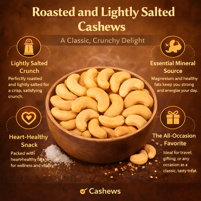 Roasted & Lightly Salted Cashews 30g (PACK OF 6)