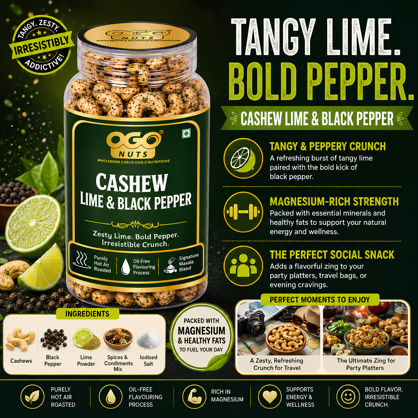 Lime & Pepper Cashews 200g
