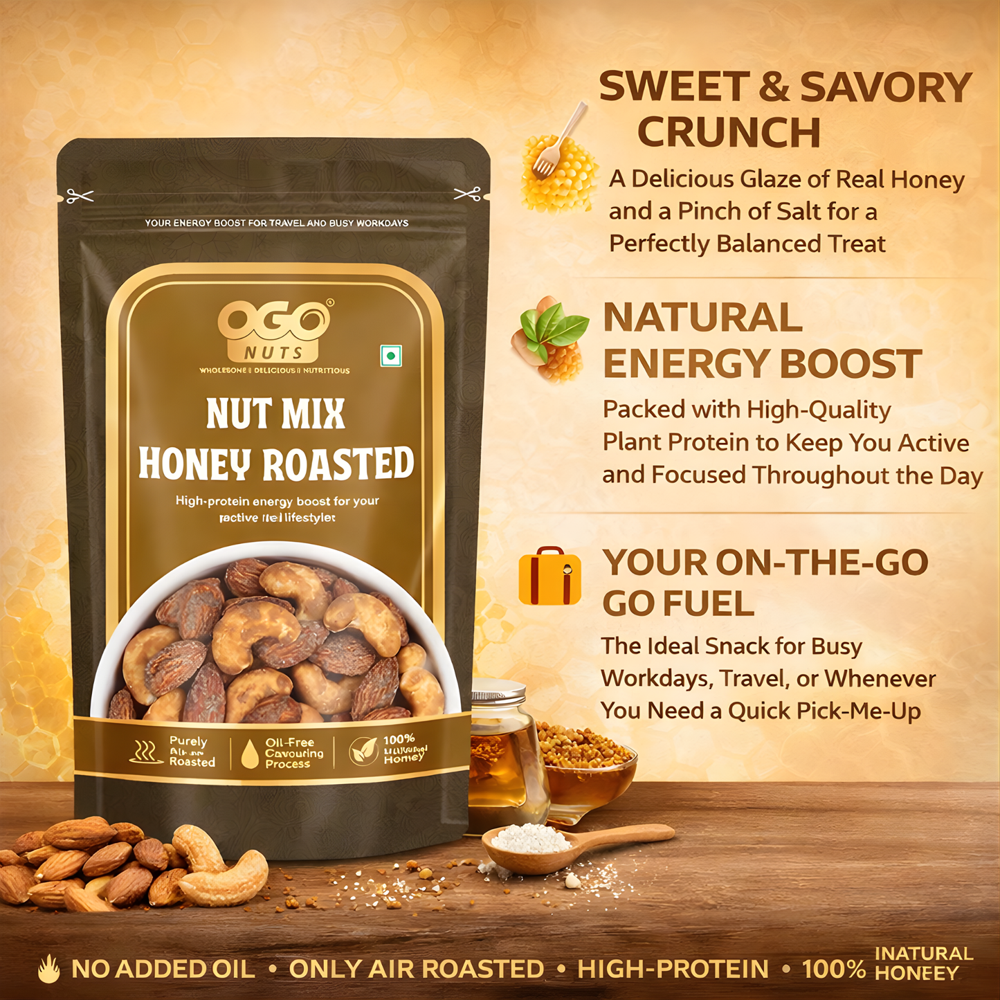 Honey Roasted Nut Mix 200g (PACK OF 2 X 100g)