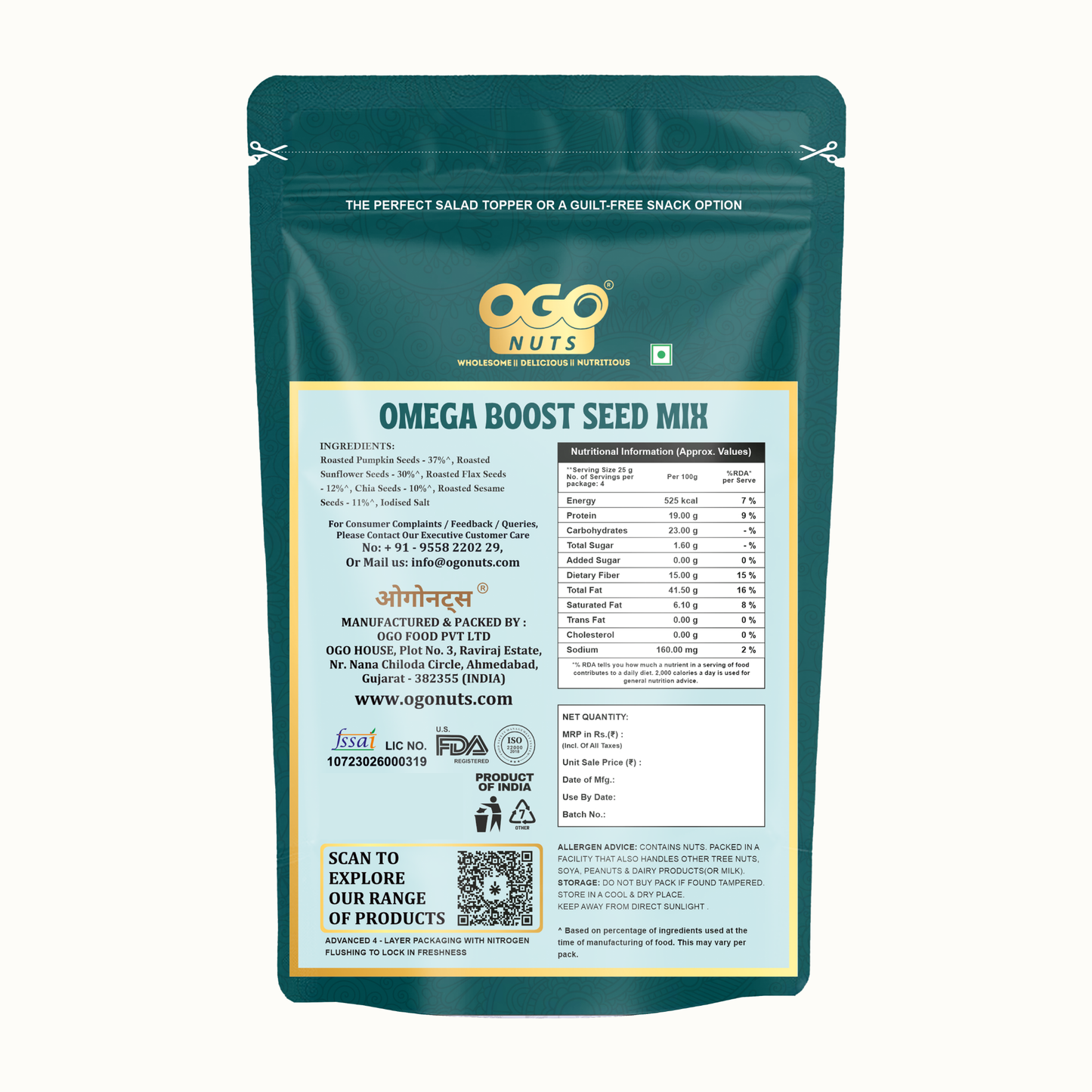 Omega Boost - Seed Mix 200g (PACK OF 2 X 100g)