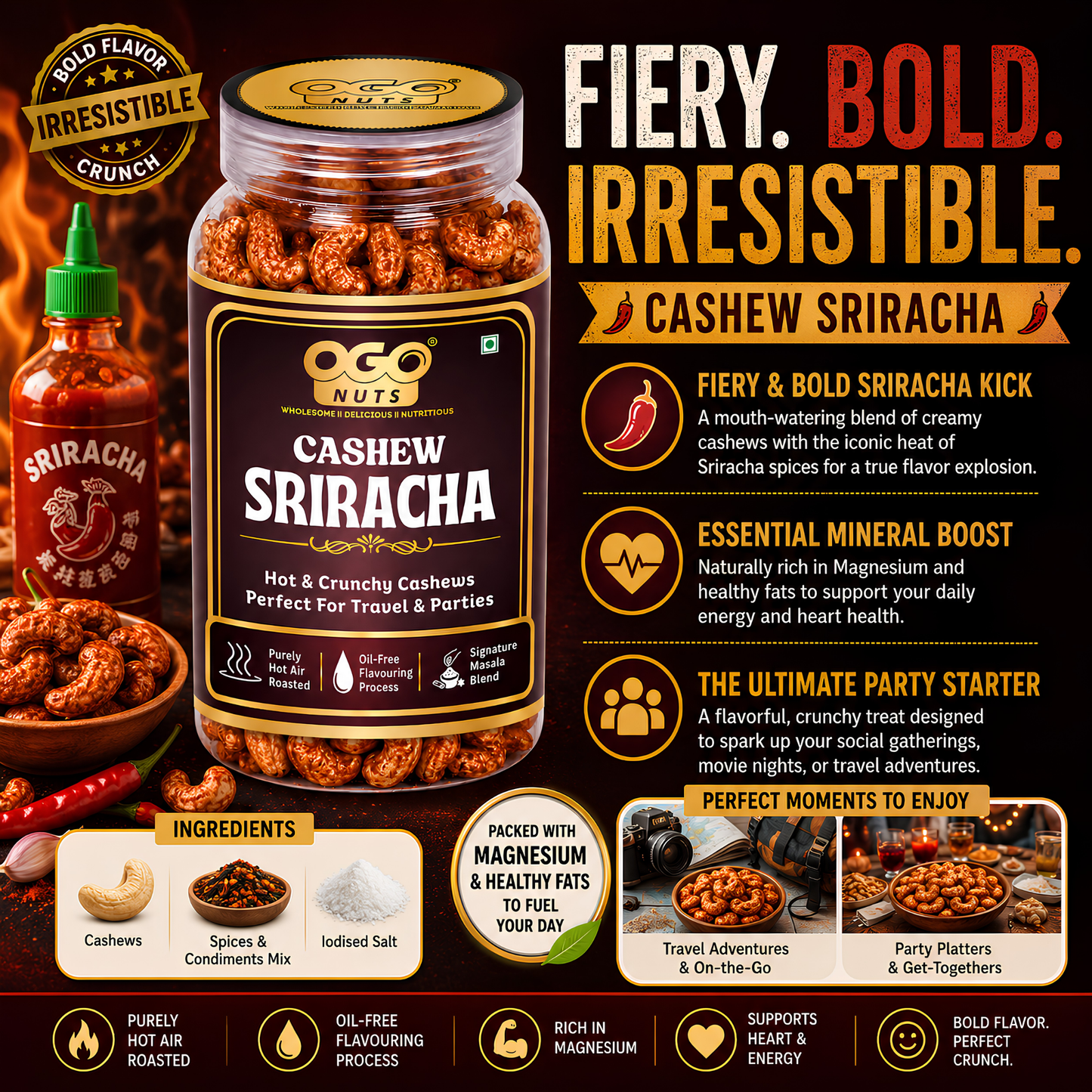 Sriracha Cashews 200g