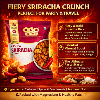 Sriracha Cashews 30g (PACK OF 6)