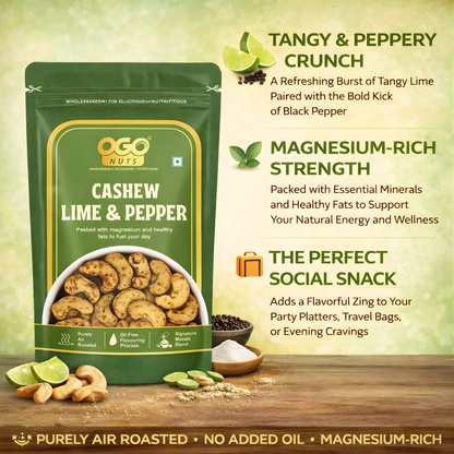 Lime & Pepper Cashews 200g (PACK OF 2 X 100g)