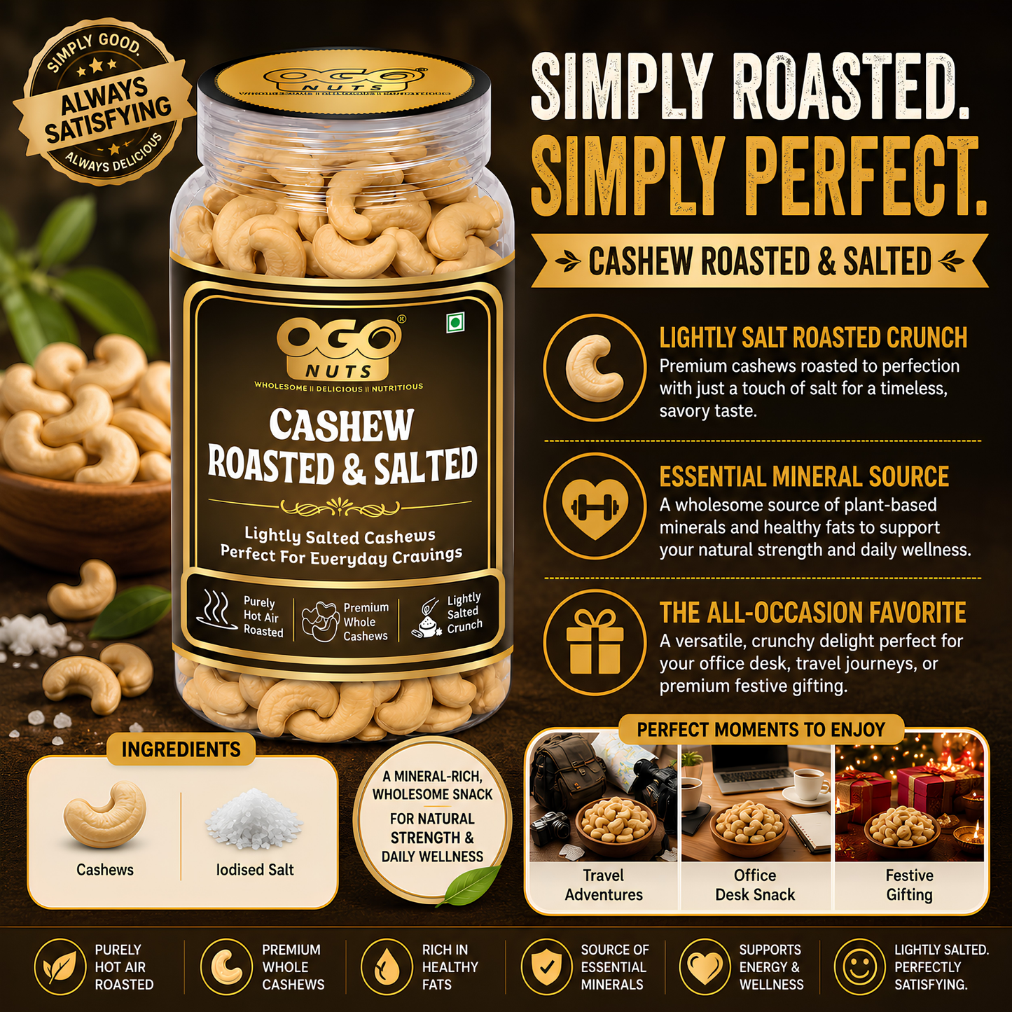 Roasted & Salted Cashews 200g