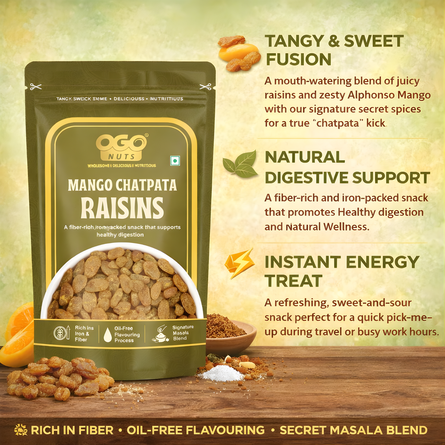 Mango Chatpata Raisins 200g (PACK OF 2 X 100g)