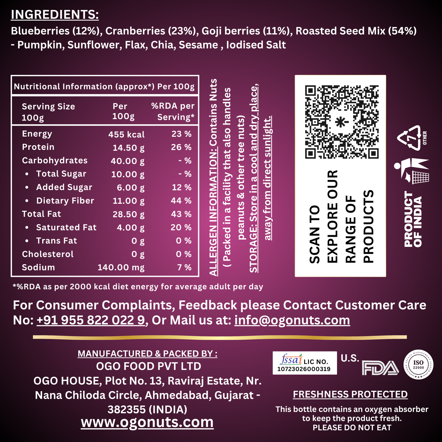 Antioxidant Mix - Berry & Seed Mix 200g