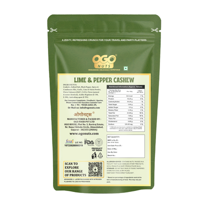 Lime & Pepper Cashews 200g (PACK OF 2 X 100g)