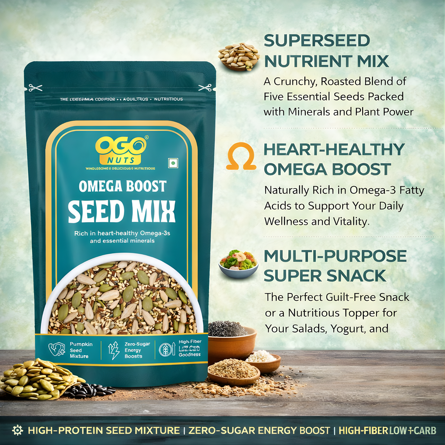 Omega Boost - Seed Mix 200g (PACK OF 2 X 100g)