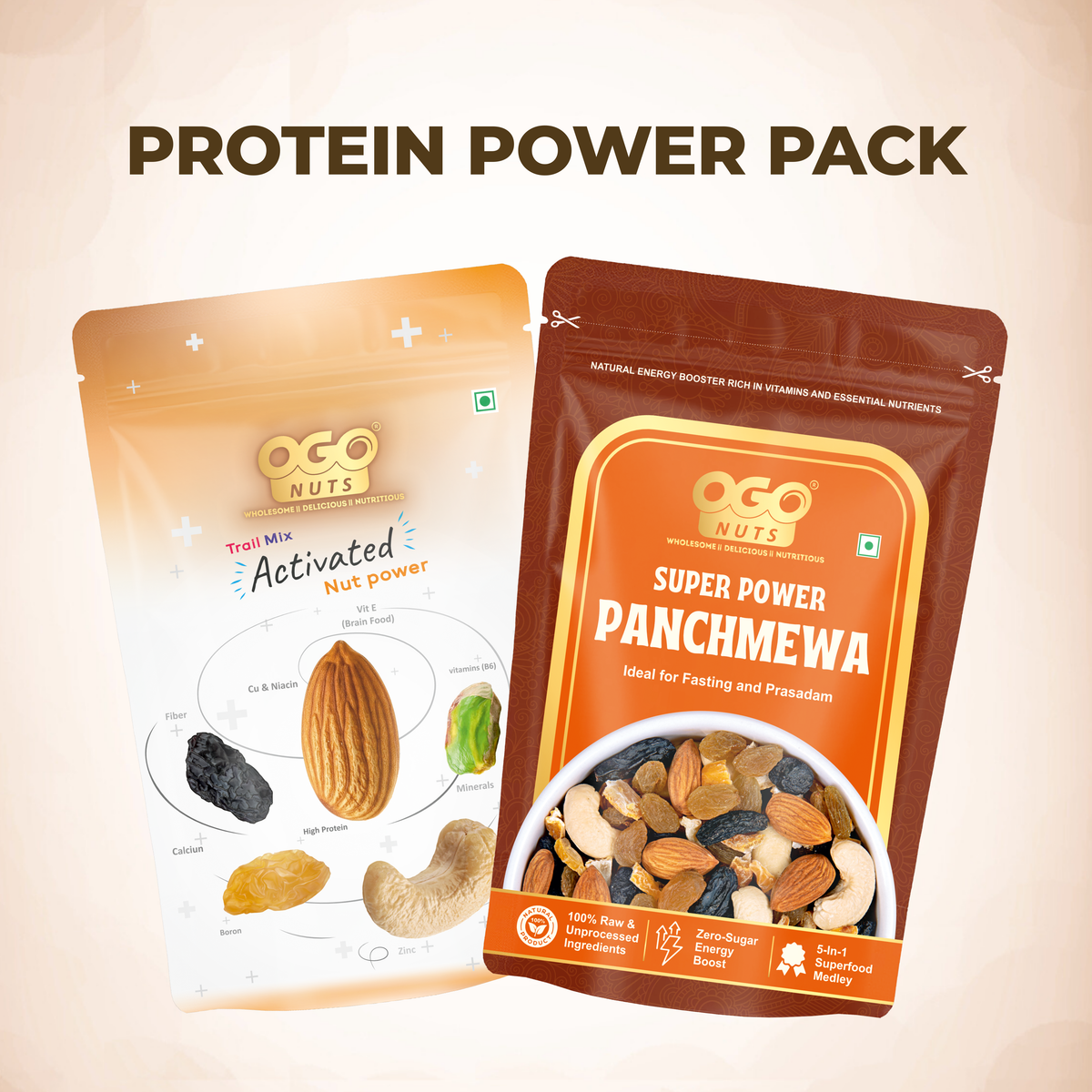 Protein Power Pack | High Protein Nut & Trail Mix Combo 200g – OgoNuts