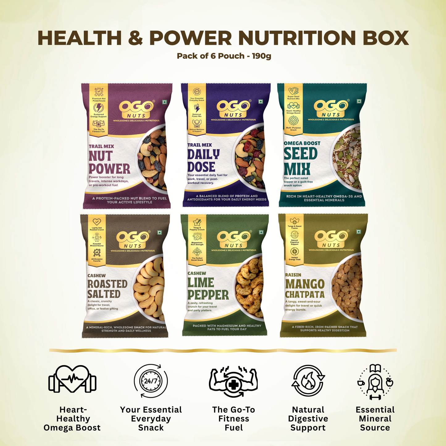 Health & Power Nutrition Box -Pack of 6 Pouch - 190g