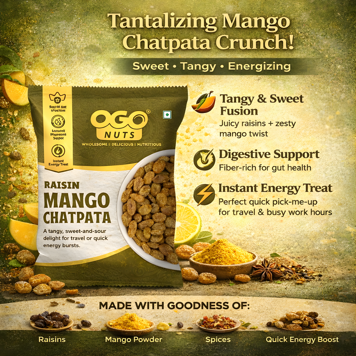 Mango Chatpata Raisins 30g (PACK OF 6)
