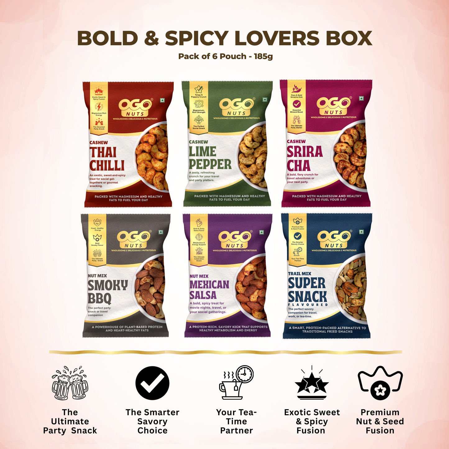 Bold & Spicy Lovers Box - Pack of 6 Pouch - 185g