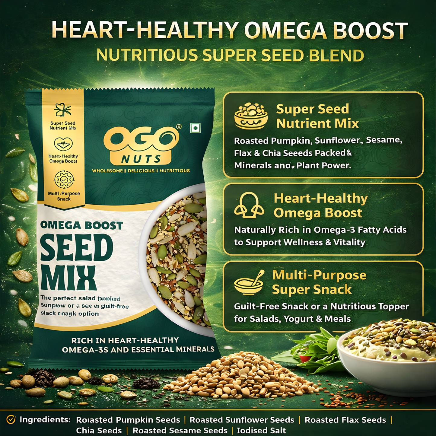 Omega Boost - Seed Mix 35g (PACK OF 6)