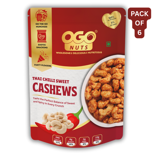 Thai Chilli Sweet Cashews 30g (PACK OF 6)