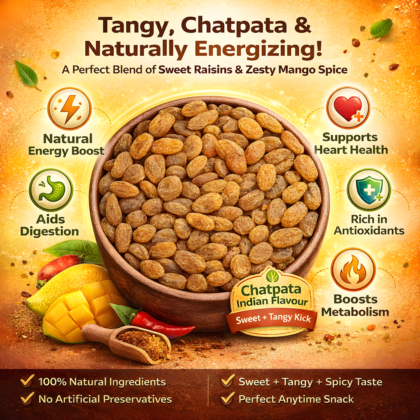 Mango Chatpata Raisins 30g (PACK OF 6)
